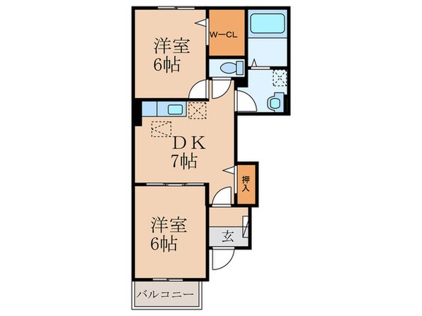 ベルコロレⅥAの物件間取画像